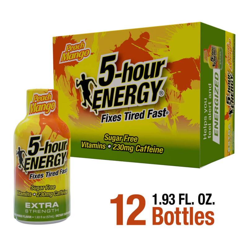 5 Hour Energy Extra Peach Mango 12ct.
